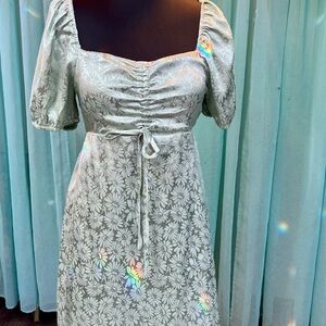 Altar'd State Gray Floral Midi Dress